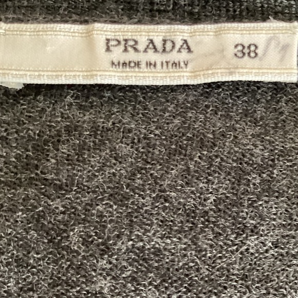 Prada Cardigan Gray Long Sleeve with V-Neck Cardigan Sweater SZ 2 - Picture 6 of 6